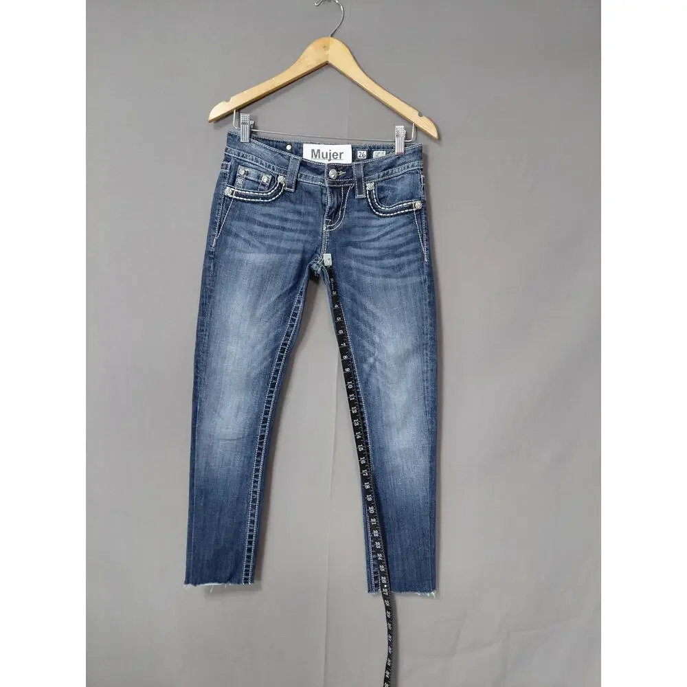 Miss Me Signature Boot Blue Stretch Jeans Women Size 26